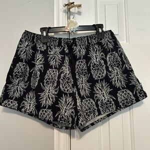 Lauren James Black Pineapple Print Shorts